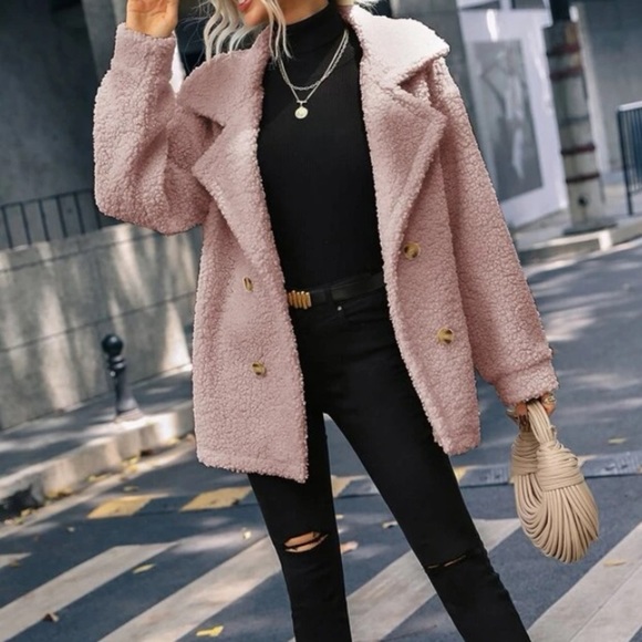 New pink Teddy button down jacket - Picture 5 of 6